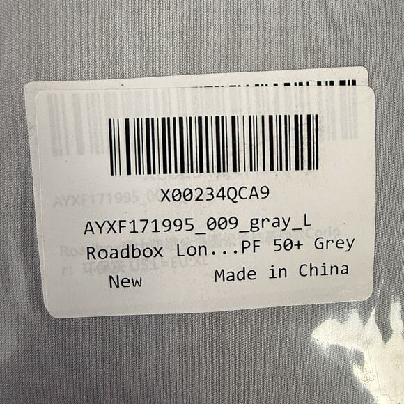 Roadbox UPF 50+ Grey Long‑Sleeve Sun Protection Tee – 100% Polyester, New - Picture 4 of 4